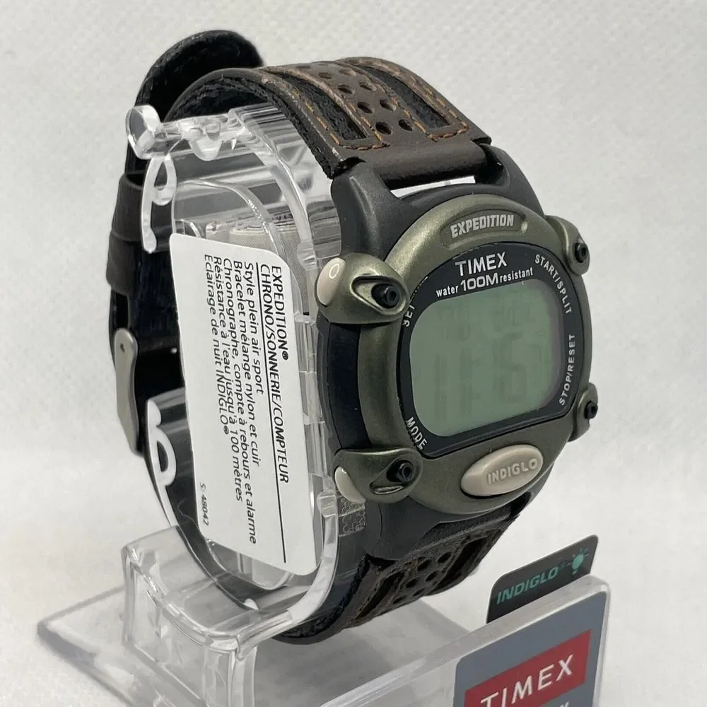 Timex Expedition T48042 Mens Brown Nylon/Leather Digital Dial Quartz Watch TMR71 - Picture 4 of 10